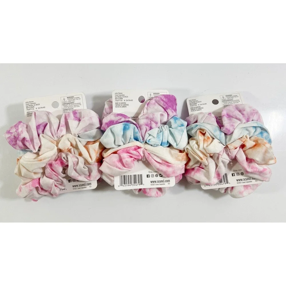 Scünci XO Morgan Simianer  35479  Scrunchie Multicolor Tie‎ Dye- Lot Of 3